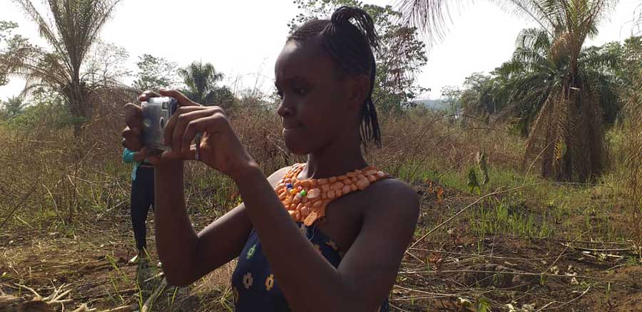 Girl taking pictures
